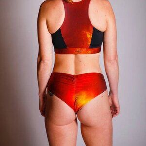 Fire Cheeky Ruched Bikini Bottom
